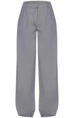 Tall Grey High Waisted Wide Leg Pant