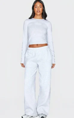 Tall Grey Marl Embossed Studio Archives Long Sleeve T Shirt