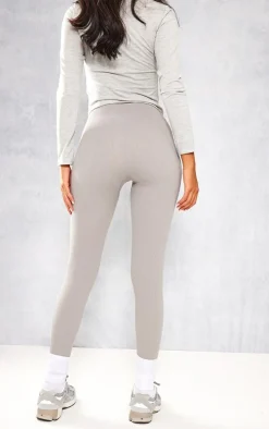 Tall Grey Structured Snatched Rib Leggings