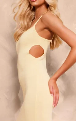 Tall Lemon Cut Out Detail Knitted Midaxi Dress