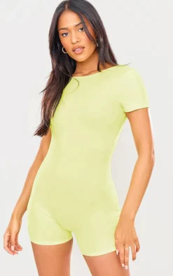 Tall Lemon Snatched Sculpt Scoop Open Back Romper