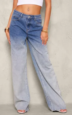 Tall Light Blue Wash Low Rise Frayed Hem Wide Leg Jeans