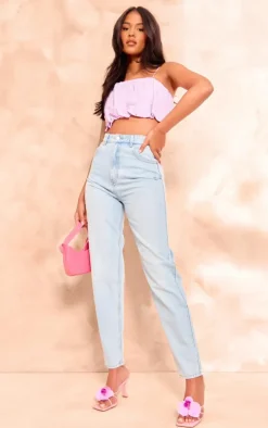 Tall Lilac Extreme Ruched Crop Top
