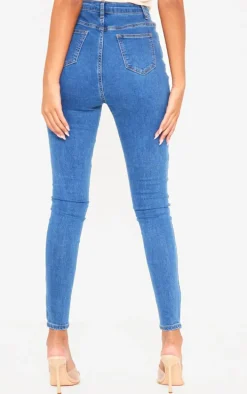 Tall Mid Blue Wash 5 Pocket High Waist Skinny Jeans