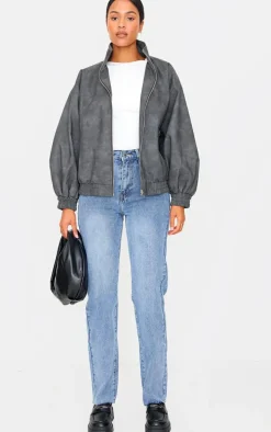 Tall Mid Blue Wash High Waist Long Leg Straight Leg Jeans