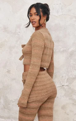 Tall Multi Buckle Detail Long Sleeve Knitted Top