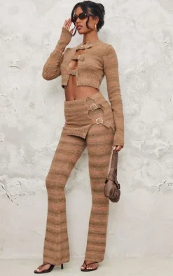 Tall Multi Buckle Detail Knitted Foldover Flares