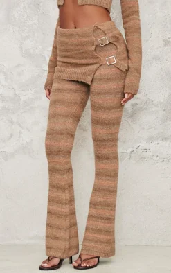 Tall Multi Buckle Detail Knitted Foldover Flares