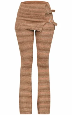 Tall Multi Buckle Detail Knitted Foldover Flares
