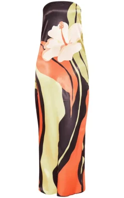 Tall Multi Printed Bandeau Floaty Maxi Dress
