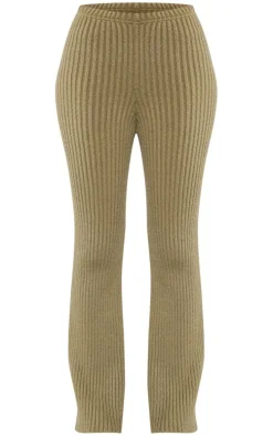 Tall Olive Soft Knit Wide Leg Pants