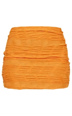 Tall Orange Textured Jersey Low Rise Micro Mini Skirt