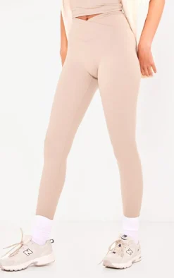 Tall Pale Khaki Snatched Sculpt Wrap Over Leggings