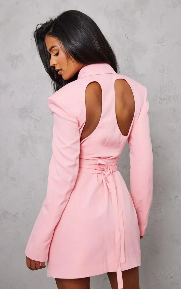 Tall Pink Wrap Around Blazer Dress