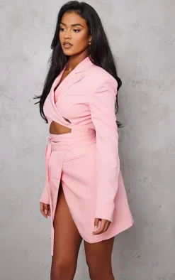Tall Pink Wrap Around Blazer Dress