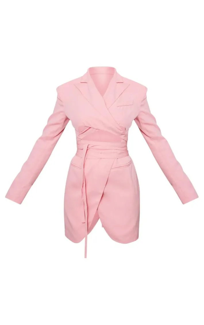 Tall Pink Wrap Around Blazer Dress