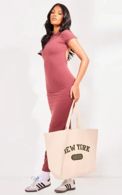 Tall Red Snatched Sculpt Scoop Back Maxi Dress