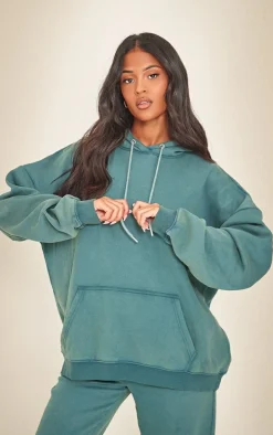 Tall Sea Green Washed Oversized Hoodie