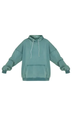 Tall Sea Green Washed Oversized Hoodie