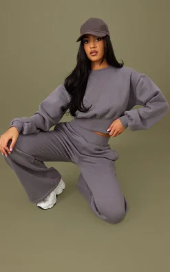 Tall Steel Blue Cropped Oversized Sweatshirt