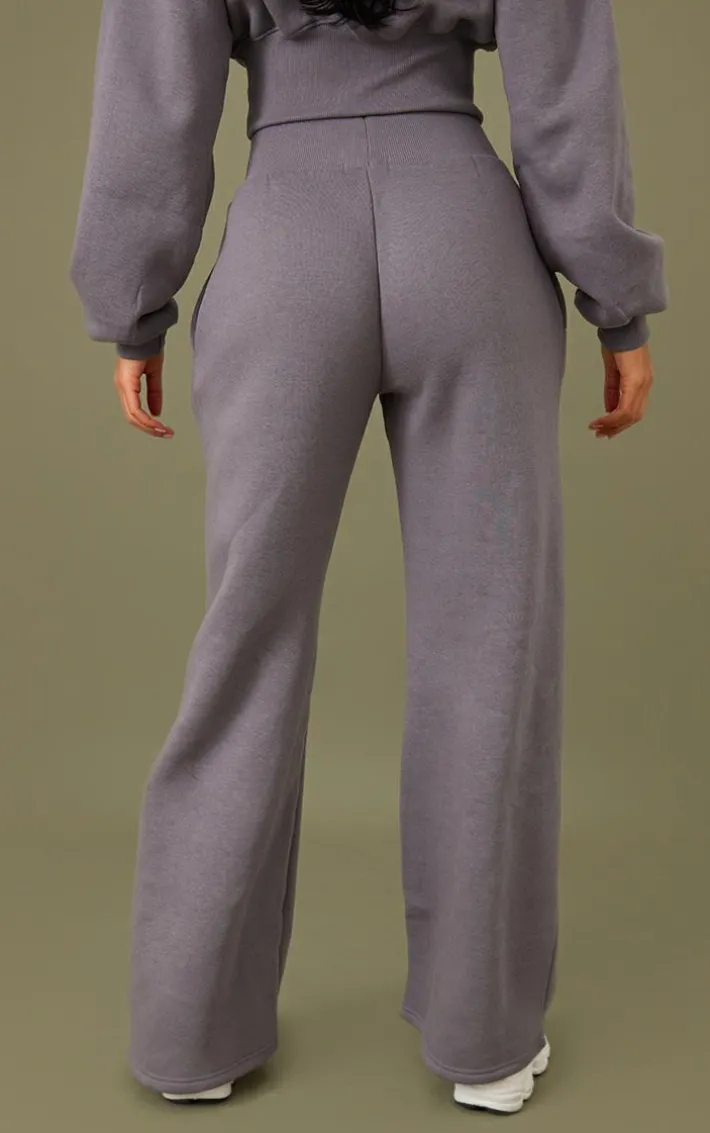 Tall Steel Blue High Waist Wide Leg Sweatpant