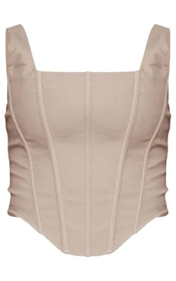 Tall Stone Faux Leather Corset Top