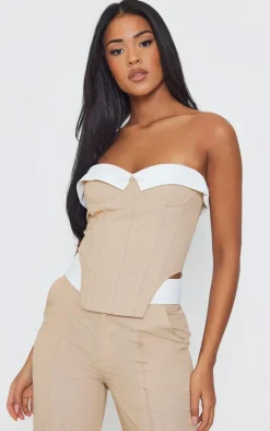 Tall Stone Fold Over Front Corset Top