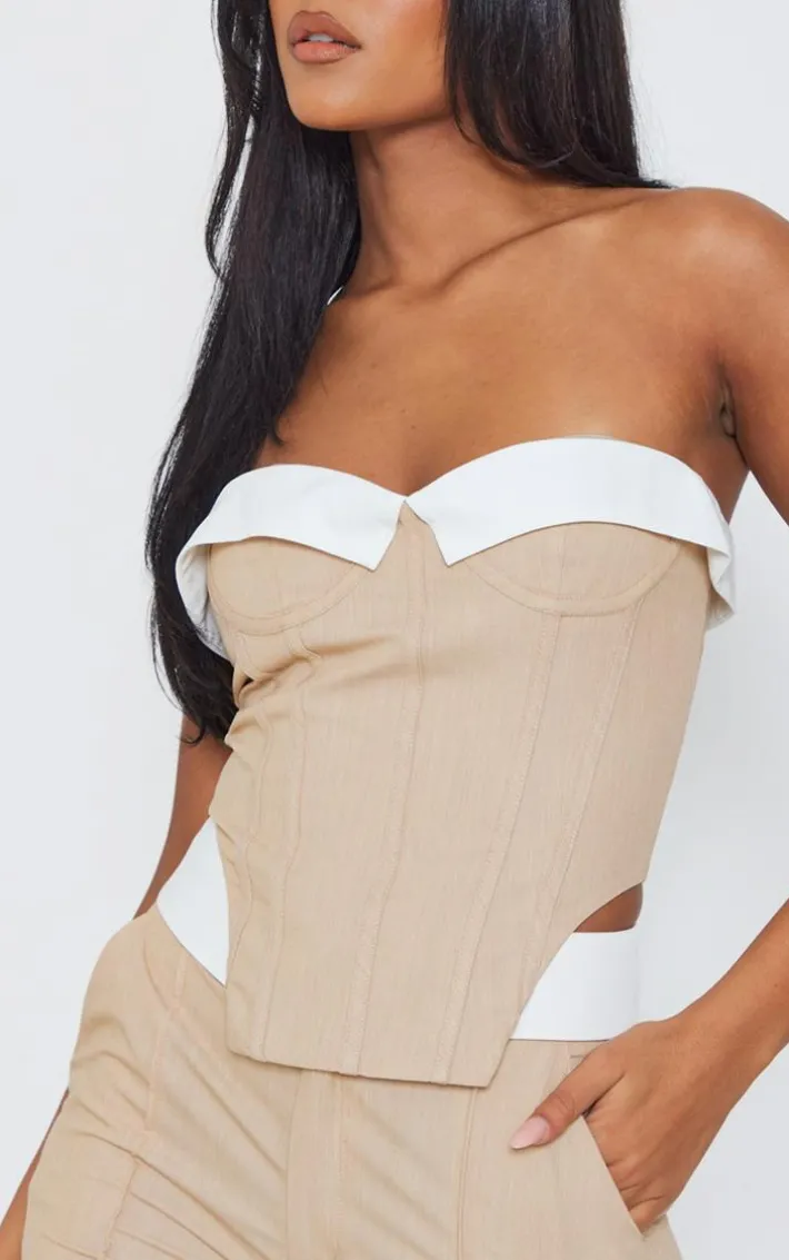 Tall Stone Fold Over Front Corset Top