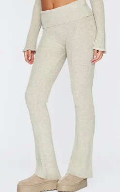 Tall Stone Knitted Foldover Waist Flared Pants