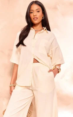 Tall Stone Linen Look Short Sleeve Shirt