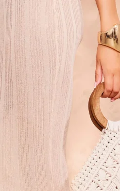 Tall Stone Sheer Knit Racer Maxi Dress