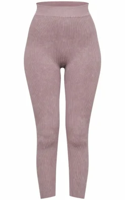 Tall Taupe Faded Snatched Rib Leggings