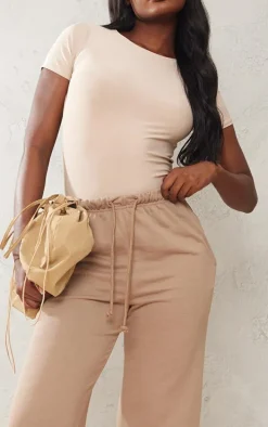 Tall Taupe Raw Hem Basic Sweatpants