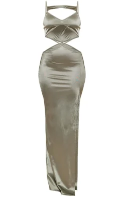 Tall Teal Slinky Extreme Cut Out Maxi Dress