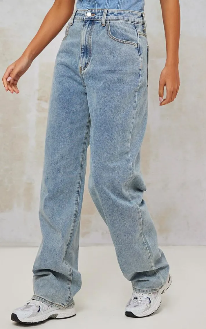 Tall Vintage Bleach Wash High Waist Baggy Boyfriend Jean