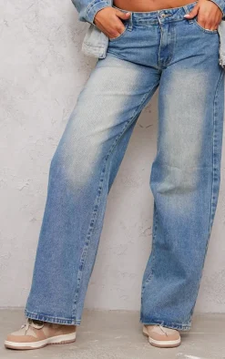 Tall Vintage Mid Wash Low Rise Wide Leg Jeans