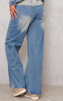 Tall Vintage Mid Wash Low Rise Wide Leg Jeans