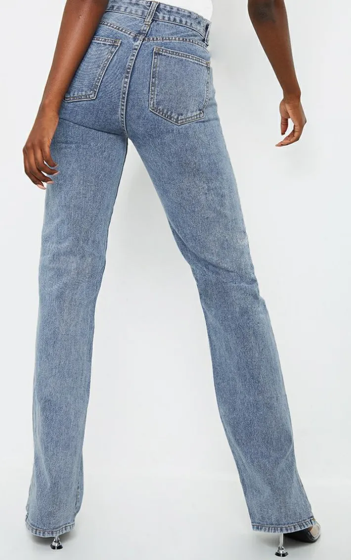 Tall Vintage Wash High Waist Split Hem Jeans