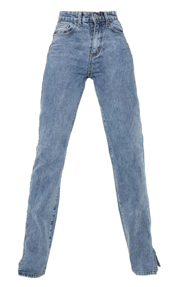 Tall Vintage Wash High Waist Split Hem Jeans