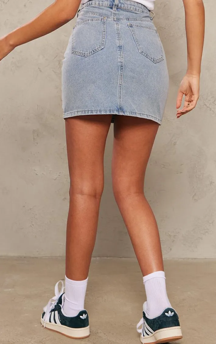 Tall Vintage Wash Mid Rise Denim Mini Skirt