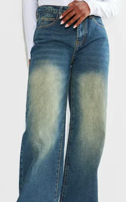 Tall Vintage Wash Mid Rise Wide Leg Jeans