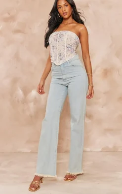 Tall Yellow Flower Broderie Boned Corset Top