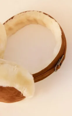 Tan Faux Suede Ear Muffs