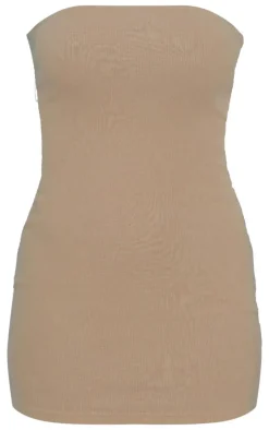 Taupe & Blue 2 Pack Rib Bandeau Bodycon Dress