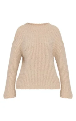 Taupe Eyelash Knit Super Oversized Sweater
