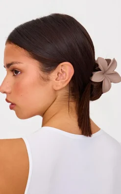 Taupe Flower Hair Claw Clip