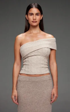 Taupe Melange Soft Knit Maxi Skirt