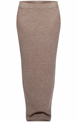 Taupe Melange Soft Knit Maxi Skirt