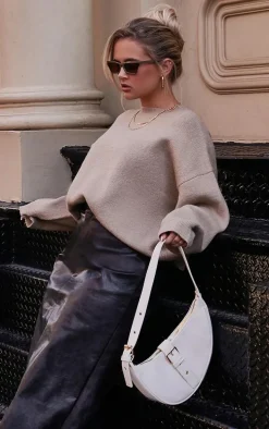 Taupe Oversized Knit Sweater