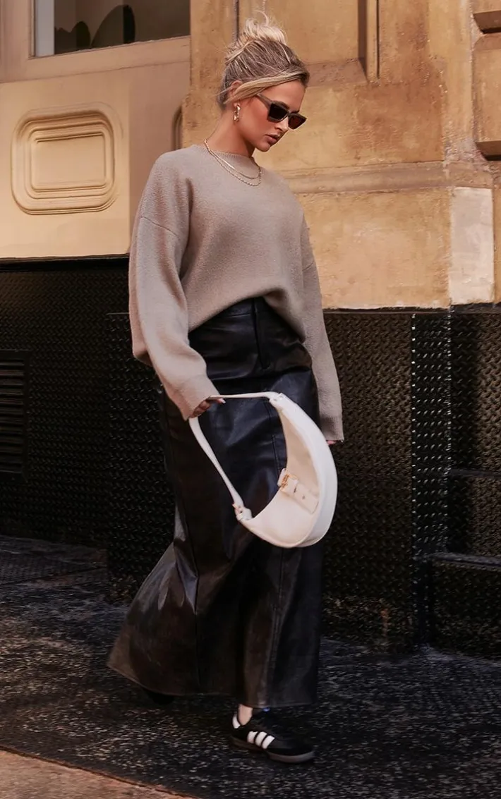 Taupe Oversized Knit Sweater